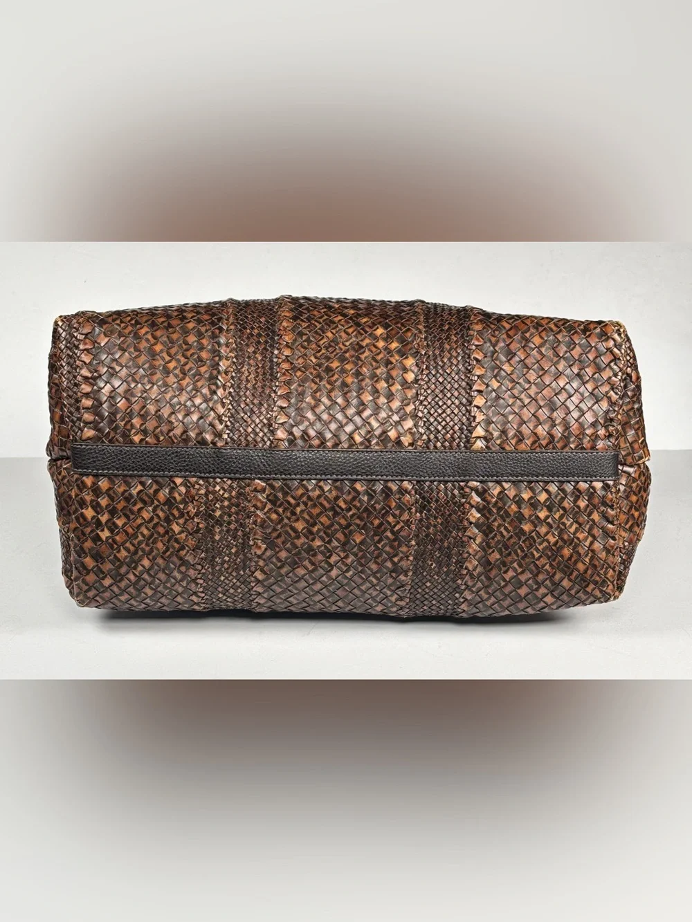 Furla leather brown Woven Tote Bag - top handles Brown